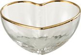 J-Line aperoschaaltje Hart - glas - goud/transparant