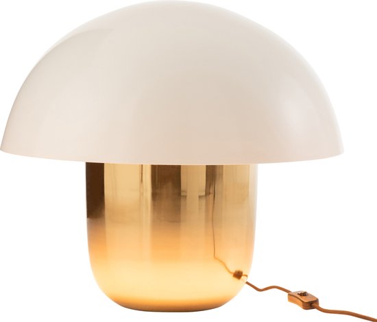 J-Line lampe Champignon - métal - blanc/or - large