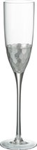 J-Line champagneglas - glas - zilver - 6 stuks