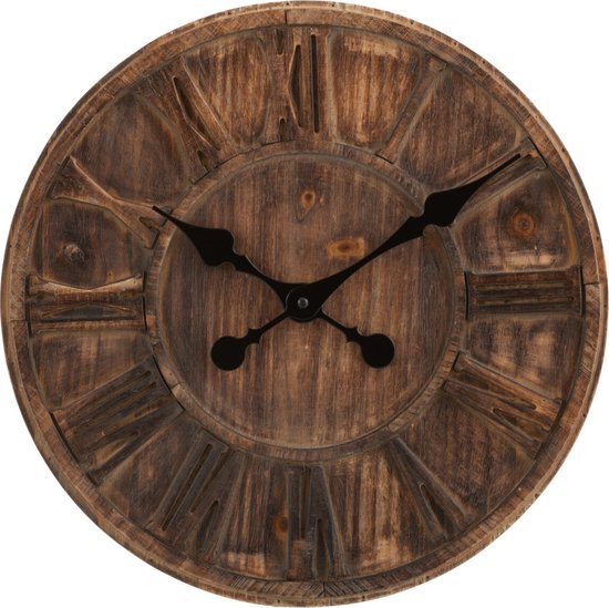 J-line horloge - bois - brun - Ø 40 cm