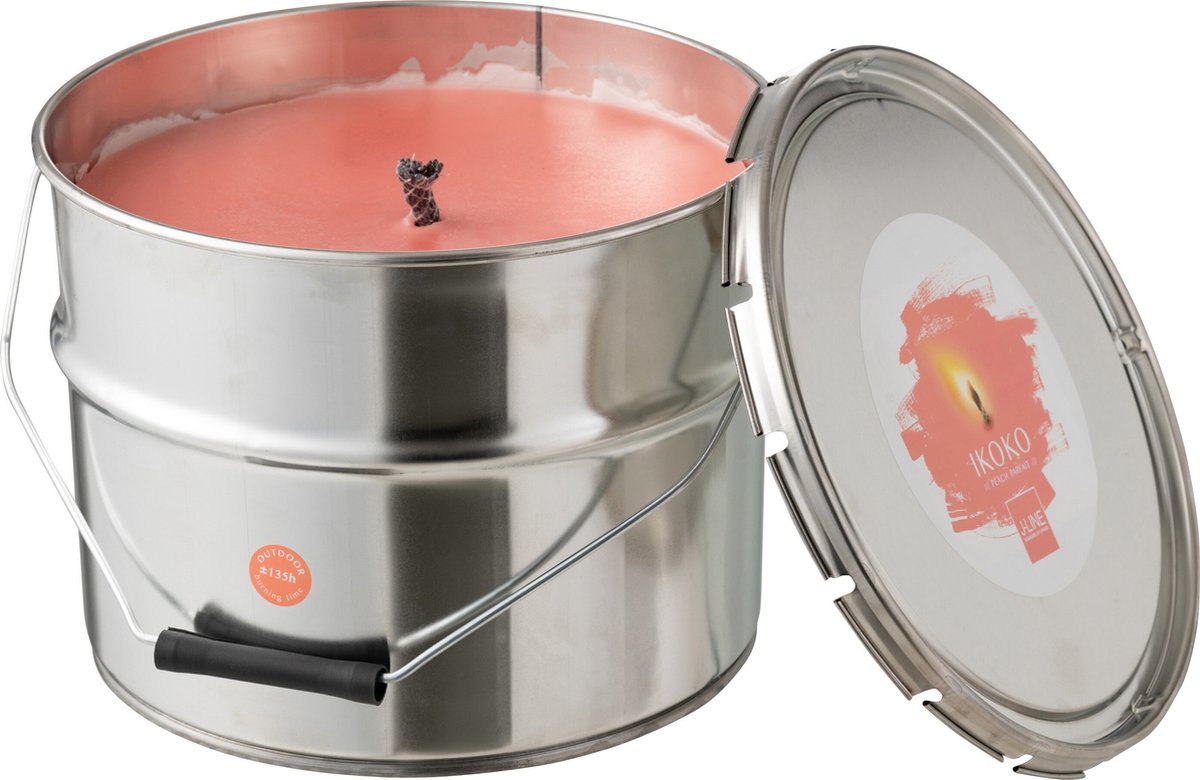 J-Line buitenkaars Verfpot Ikoko - metaal - abrikoos - large - 135U Roze