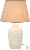 J-Line lamp Esmee - cement/textiel - wit/beige