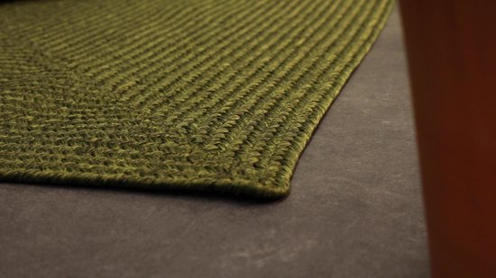 Tapis pour l'intérieur et l'extérieur - Réversible - Aspect sisal - Résistant aux intempéries - Salon Balcon Cuisine - Handgemaakt - Tapis de jardin - Style Boho moderne en jute - Vert - 120cm x 170cm