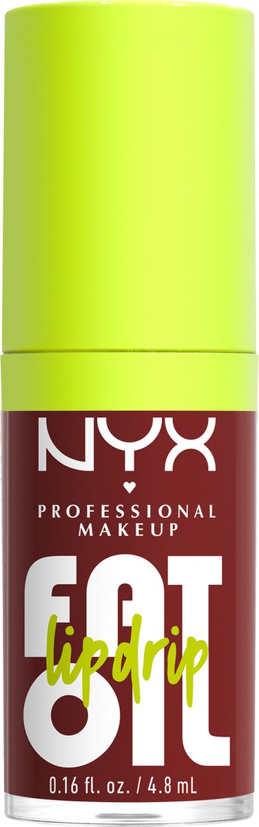 NYX Fat Oil Lip Drip: Hydraterend, glanzend, vegan, Plum Brown, 0,16 fl oz