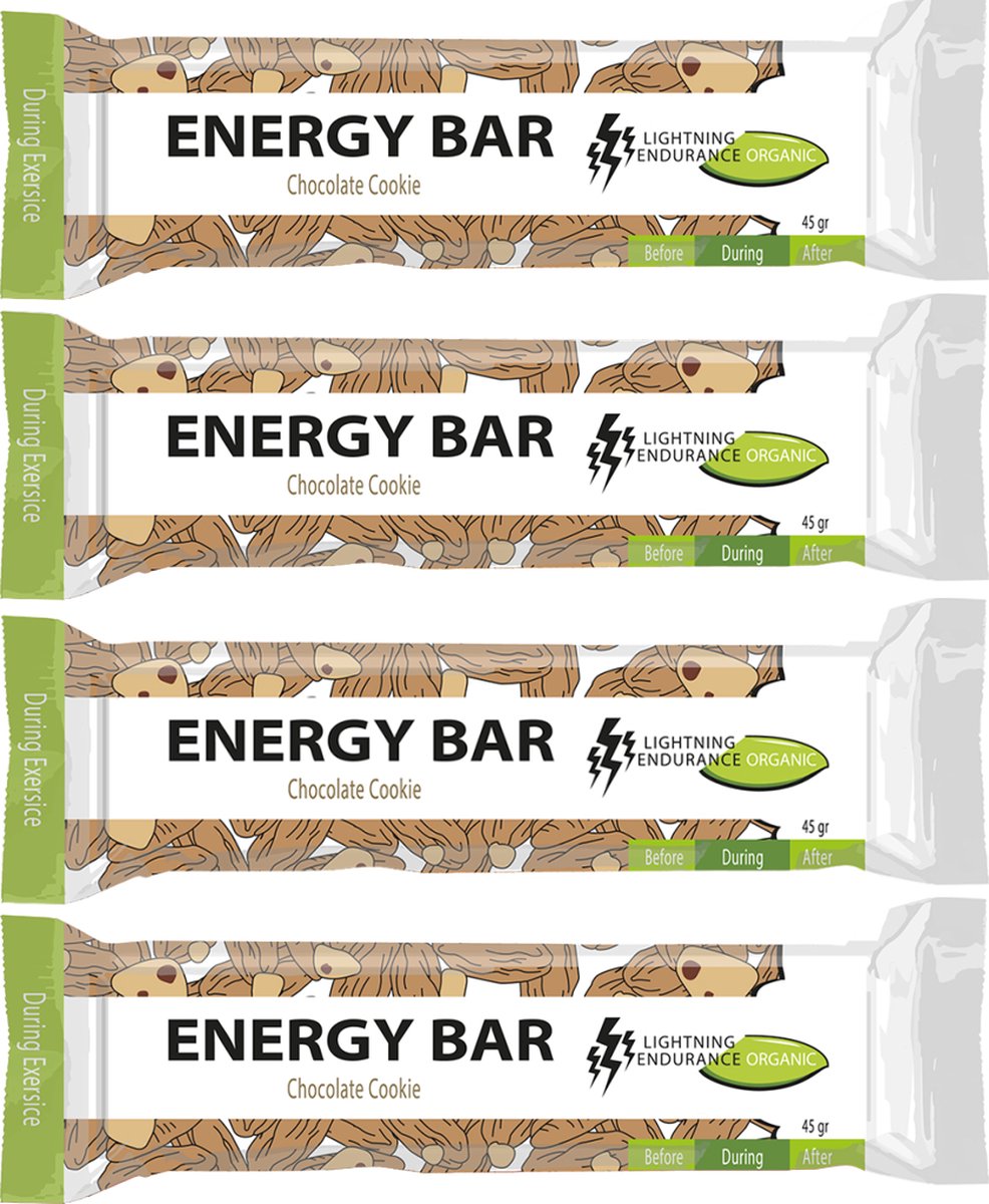 Goedkoopste Lightning BIO Energy Bar - Chocolate Cookie - 15 x 45 gram