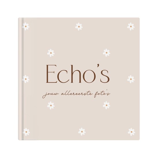 Echo boekje | Invulboek | echo foto's bewaren | zwangerschap | zwangerschapsboek | zwangerschapsdagboek | negenmaanden boek | madelief beige | Writemoments
