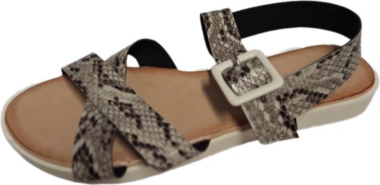 NICO SANDAL IN PU WHITE SNAKE - SIZE 38