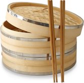 Bamboe Stomer met 2 Lagen - Ideaal voor Dim Sum - Sterk en Duurzaam bamboo steamer