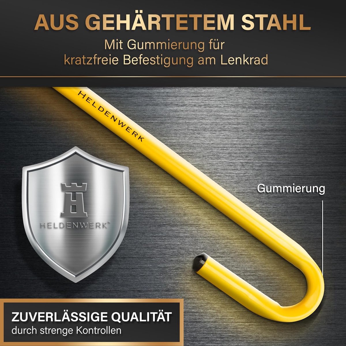 Blueshyhall Zwaar autostuurslot, autoslot met 2 sleutels, stuurslot