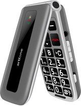Artfone F30 4G Senioren Klaptelefoon - Ondersteund 4G - Grote Toetsen Mobiel - Mobiele Telefoon Met Oplaadstation - Big button GSM - Grijs
