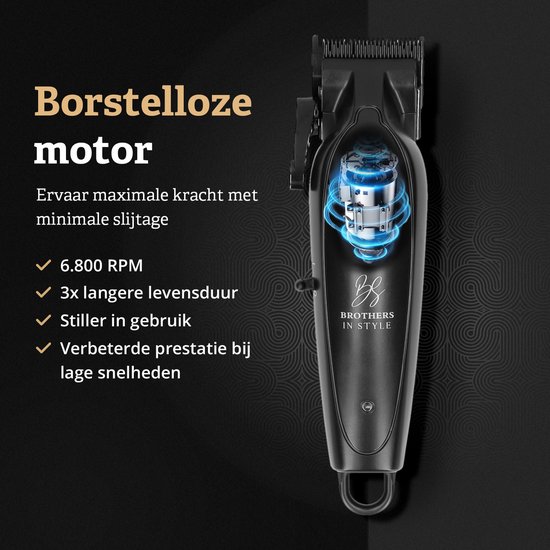 Tondeuse Mannen Pro – Tondeuse Hoofdhaar - Tondeuses Cheveux – Baardtrimmer - Hair Clipper – Haartondeuse – Haartrimmer – Kappersset - Brothers in Style