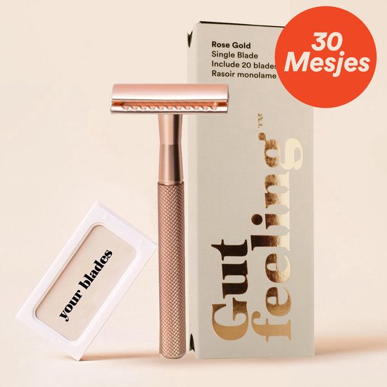 Gut. - Smooth Operator | Met 30 Scheermesjes | Rose Gold Safety Razor Voor Vrouwen - Dames | Scheermesje Voor Lichaam - Venus - Oksels