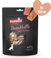 Rosewood by Pets Unlimited - Dumbbells with Salmon - Zalm - hondensnacks - 8 zakjes à 150g