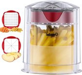 Snel snijdende aardappelsnijder fruitsnijder winder gemakkelijk te reinigen voor groenten en fruit met 2 snijmessen french fry cutter