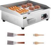 KBK® Elektrische Aanrecht Bakplaat - Grillplaat - Bakplaat - Roestvrij staal - 54.5x40x21cm