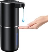 Automatische zeepdispenser 3 niveaus verstelbaar 300 ml wandzeepdispenser elektrisch schuim voor badkamer keuken kantoor school (zwart) automatic soap dispenser