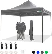 MaxxGarden Partytent - 3x3 m - Easy Up - Opvouwbaar - Waterdicht - Incl. Draagtas - Antraciet