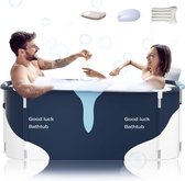 Opvouwbare Badkuip 140 cm voor Volwassenen - Efficiënte Warme en Koude badkuip - Groot formaat - Melkstijl met Metalen Frame