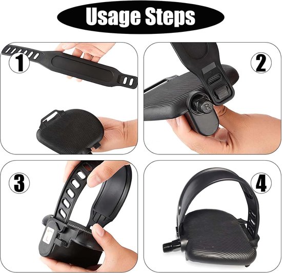 fiets accessoires, fiets riemen, pedal straps, Hometrainer pedaalriemen 1 paar - rubberen pedaalriemen - verstelbare lengte universele pedaalriem - rubberen antislip hometraineronderdelen, Krachtstationaccessoires van Merkloos — afbeelding 3