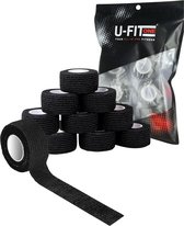 U Fit One Grip Tape voor Lifting, CrossFit, Fitness & Sport – Liftingtape - Hookgrip - 4.5 Meter x 2.5 cm - 16 Stuks - Zwart