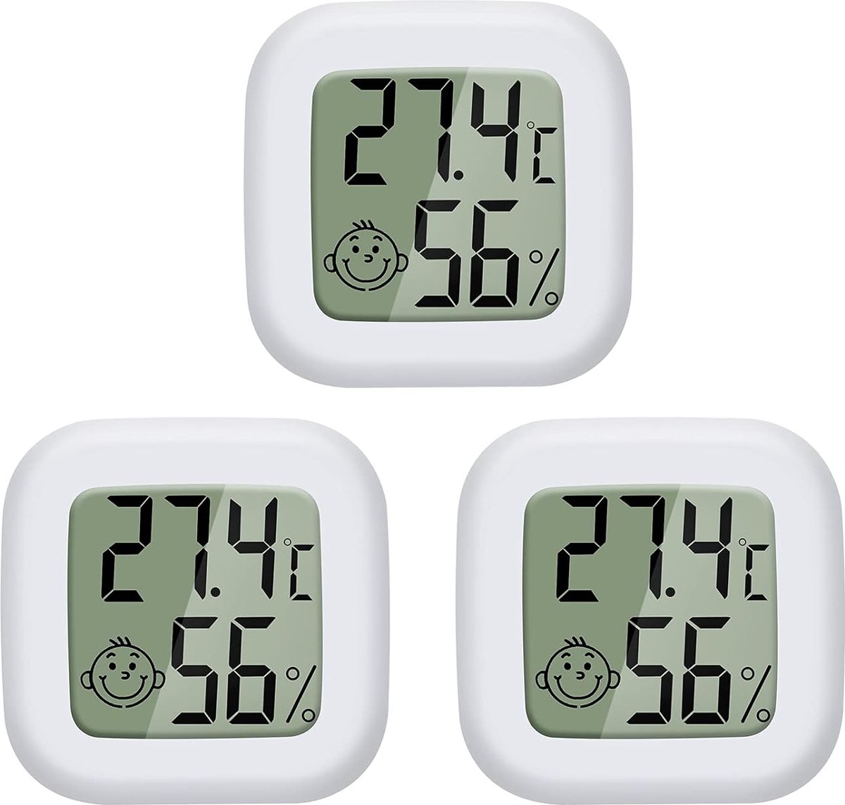 3 stuks - Mini LCD Thermometer Indoor Hygrometer Digitale Temperatuur Hoge Precisie Draagbare Vochtigheid -50 C ~ 70C 10 99% RH voor Woonkamer Magazijn Babykamer Kledingkast