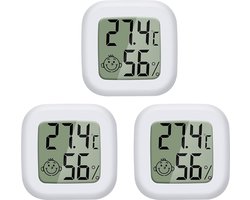 3 stuks - Mini LCD Thermometer Indoor Hygrometer Digitale Temperatuur Hoge Precisie Draagbare Vochtigheid -50 C ~ 70C 10 99% RH voor Woonkamer Magazijn Babykamer Kledingkast