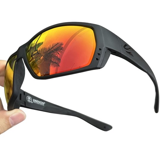 Livano Polaroid Zonnebril Voor Heren - Zonnenbrillen - Zonnenbril - Sun Glasses - Sunglasses - Techno Bril - Rave & Festival - Premium Quality - Rode Glazen