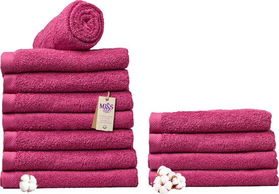 Miss Towels - Hotelhanddoek - Fuchsia - 70x140 - 8+4 Bundel