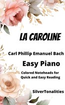 La Caroline Easy Piano Sheet Music with Colored Notation