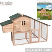 Sunnydays Chicken Run - Chicken Run - Poulailler - Bois - 172 x 64 x 110cm