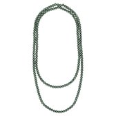 Behave - Glas Parel Ketting - Groen- 150 cm