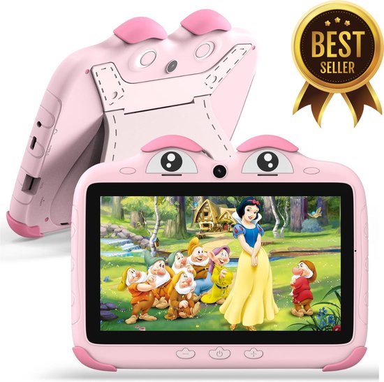 Foto: Allgoods kindertablet vanaf 2 jaar kindertablets 32 gb tablet groot scherm kindertablet vanaf 3 jaar 7 inch tablet ips scherm met beschermhoes compleet pakket met oudermodus roze