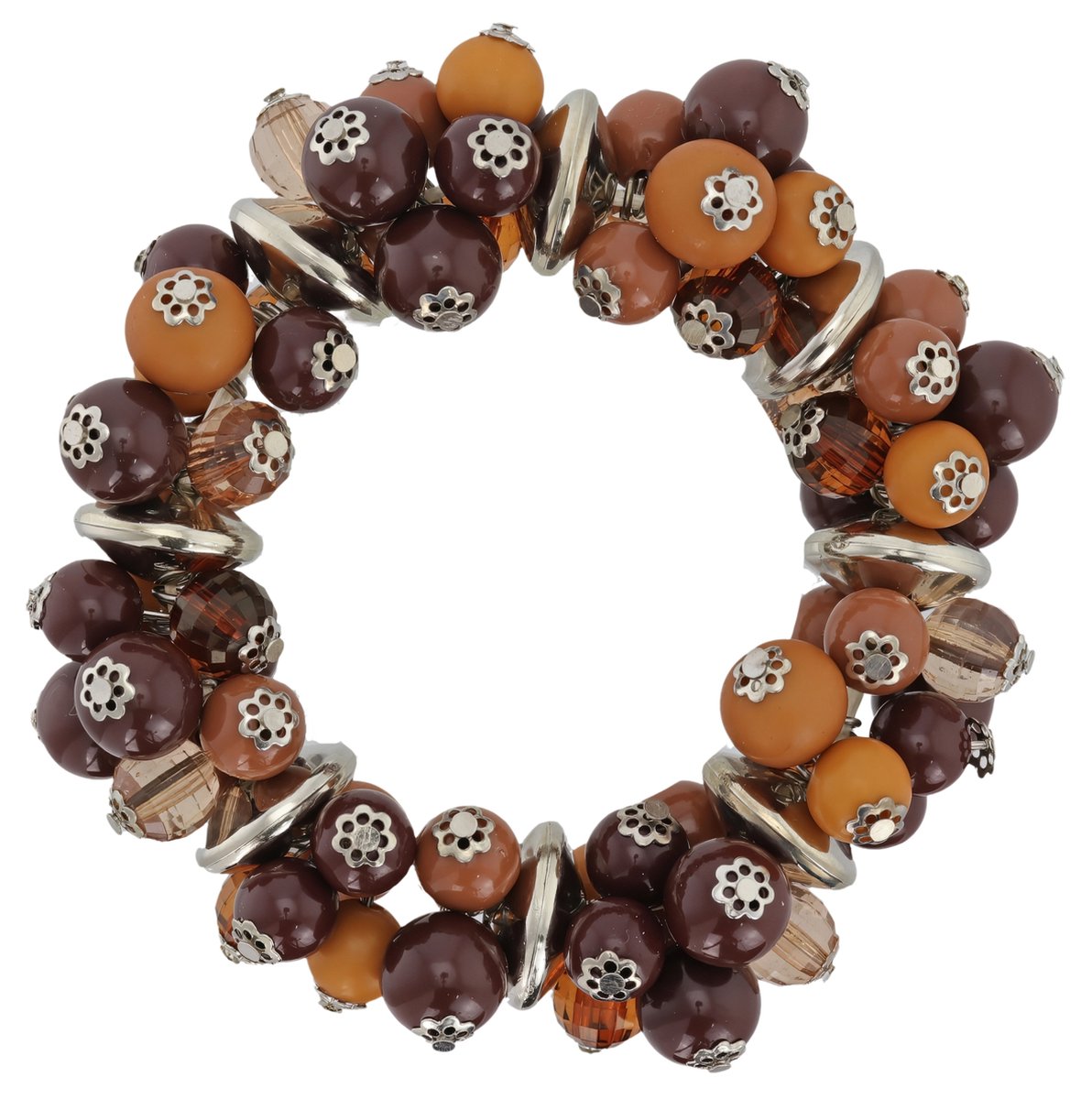 Behave - Armband- kralenarmband - elastisch - bruin