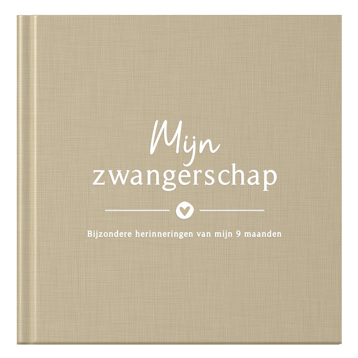 Fyllbooks - Mijn Zwangerschapsboek - 9 maanden Invulboek - Baby - Linnen Taupe - Geschikt voor alle Gezinssamenstellingen
