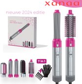 XANAA® - 5 in 1 Airstyler Professioneel Grijs/Lila - 2024 editie - Multistyler - Föhn - Föhnborstel - Heteluchtborstel - Krulborstel - Hairstyler - Krultang - Hairwrap met 65.000 RPM 1000W met warmte tot 110 graden. Geschikt voor kapsalon