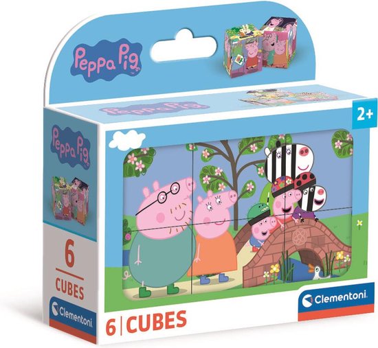 Clementoni - 6 Blokken Puzzel - Peppa Pig - 6 afbeeldingen - Vanaf 2 jaar
