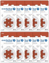 EverActive 312, 60 stuks, batterij voor gehoorapparaten,, 10 blisterkaarten PR41