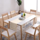 Bastix - Linnenlook tafelloper beige 180 x 32 cm tafelloper moderne tafelloper hoogwaardig en wasbaar voor eettafel decoratie meubels