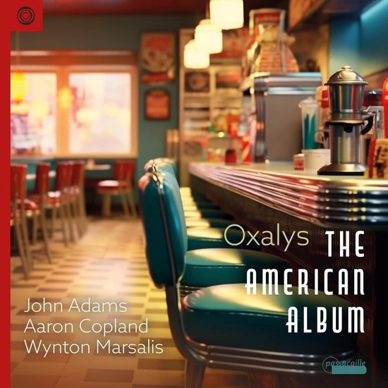 Albumhoes: Oxalys THE AMERICAN ALBUM met John Adams, Aaron Copland, Wynton Marsalis.
