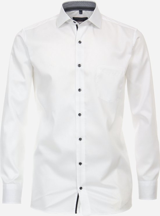 CASA MODA modern fit overhemd - twill - wit - Strijkvrij - Boordmaat: 46