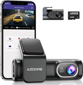 Caméra de Voiture AZDOME 2K + 720P avec Wifi - Dashcam pour Enregistrement Arrière & Loop- Carte 64G incluse (M301)