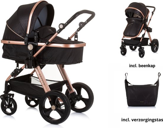 Chipolino Havana Kinderwagen - 2-in-1 - Obsidian/Gold - Chipolino - €139,99