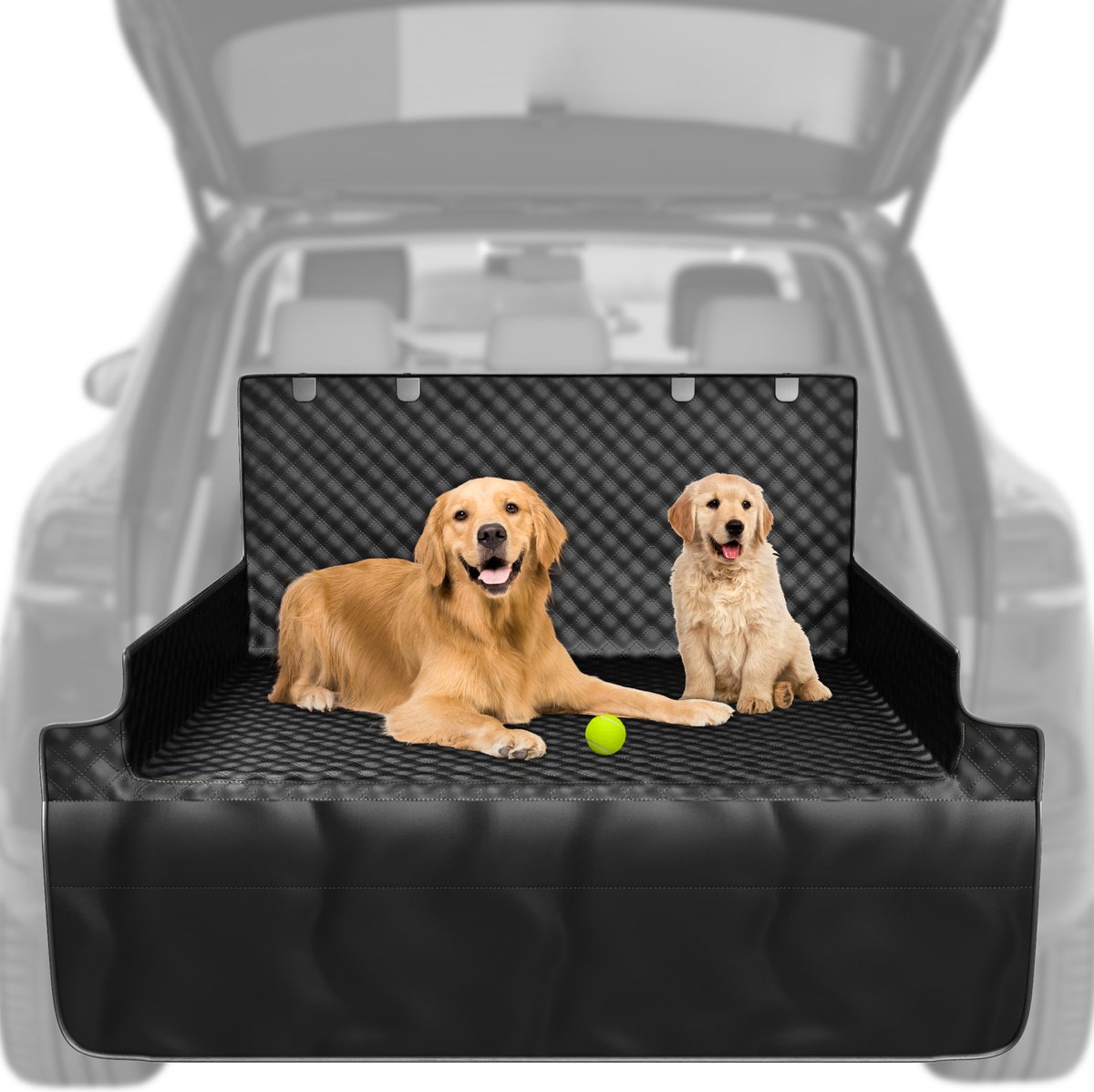 Kofferbak Beschermhoes Hond - Hondendeken Auto Kofferbak - Antislip en Waterproof - Zwart - KCMultisupplies