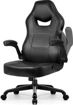 Ergonomische Bureaustoel-Bureaustoel-met 90°-135°Rugleuning Bureaustoelen voor Volwassenen-Inklapbare Armleuningen-Office Chair-Gaming Stoel-150kg-Zwart