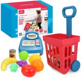 MiniMartMates - Boodschappen kar met kassa voor kinderen-Speelgoed Winkelmandje met Kassa voor Sociale, Motorische en Cognitieve Vaardigheden