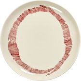 Serax Feast By Ottolenghi Dinerbord Ø22.5 White Swirl Stripes Red
