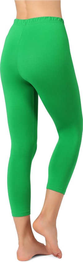 Bellivalini BLV-BLV50-156-LE Dames Capri Leggings - Sport - Vrijetijdsbroek - 3/4 Lengte - Katoen - Sporbroek - Yogabroek - Groen - S