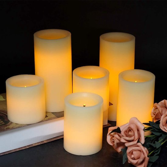 LED kaarsen 6-stuks met timer | vlamloze en veilige candle lights | led  kaars |... | bol.com