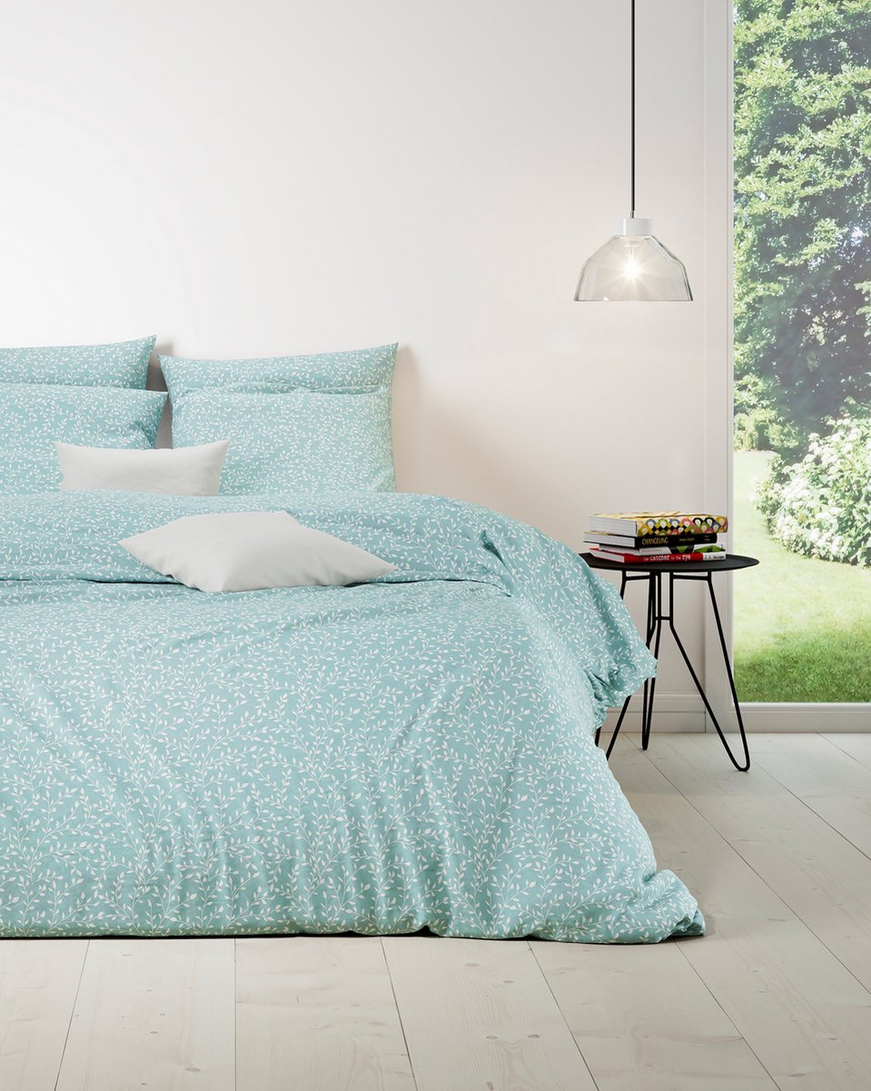 Mistral Home - DEKBEDOVERTREK - katoen renforcé - 260 x 240 cm + 2x 65 x 65 cm - extra breed - botanisch - koraal