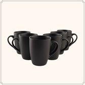 Tasses à Café OTIX - avec Oreille - Set de 6 - Mat - Zwart - 340ml
